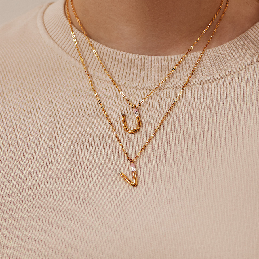 Pencil U Necklace